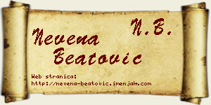 Nevena Beatović vizit kartica